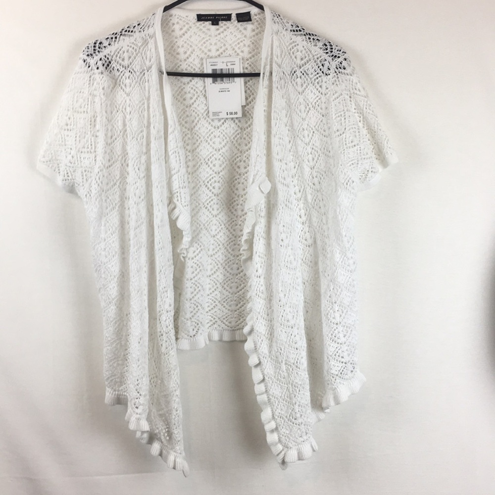 Jeanne Pierre lightweight white crochet